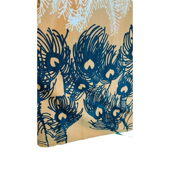 Vintage 60s Maxi Dress Womens XS Peacock Feathers Novelty Border Print - Picture 6 of 10